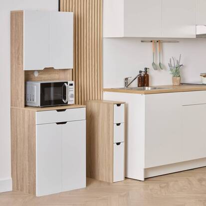 Buffet de cuisine, rectangulaire, 4 portes, étagères Eat up