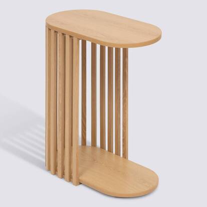 Bout de canapé ovale, beige Slat