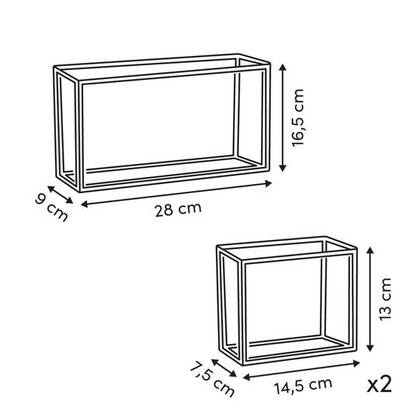 Lot de 3 organiseurs aimantés, l.28/7,5 cm, transparent Lino