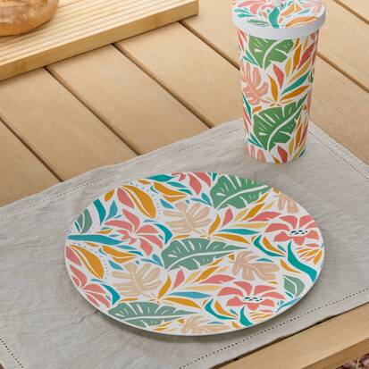 Assiette, d.25 cm, multicolore 