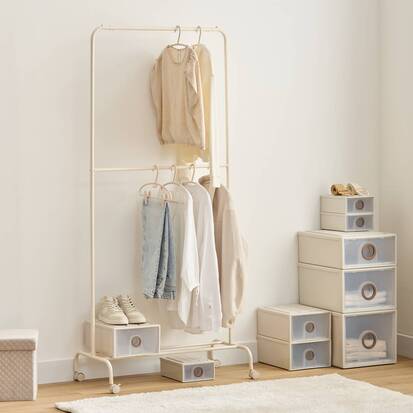 Tiroir en polypropylène, 8,5l, beige Tide'n stak