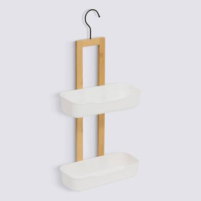 Serviteur de douche, 1 crochet, 2 niveaux, blanc Natureo
