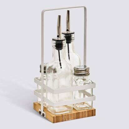 Set bouteille huile/vinaigre et condiments Balm