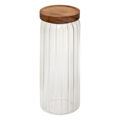 Lot de 3 bocaux, verre, couvercle acacia 0,5/1/1,4l Harmony