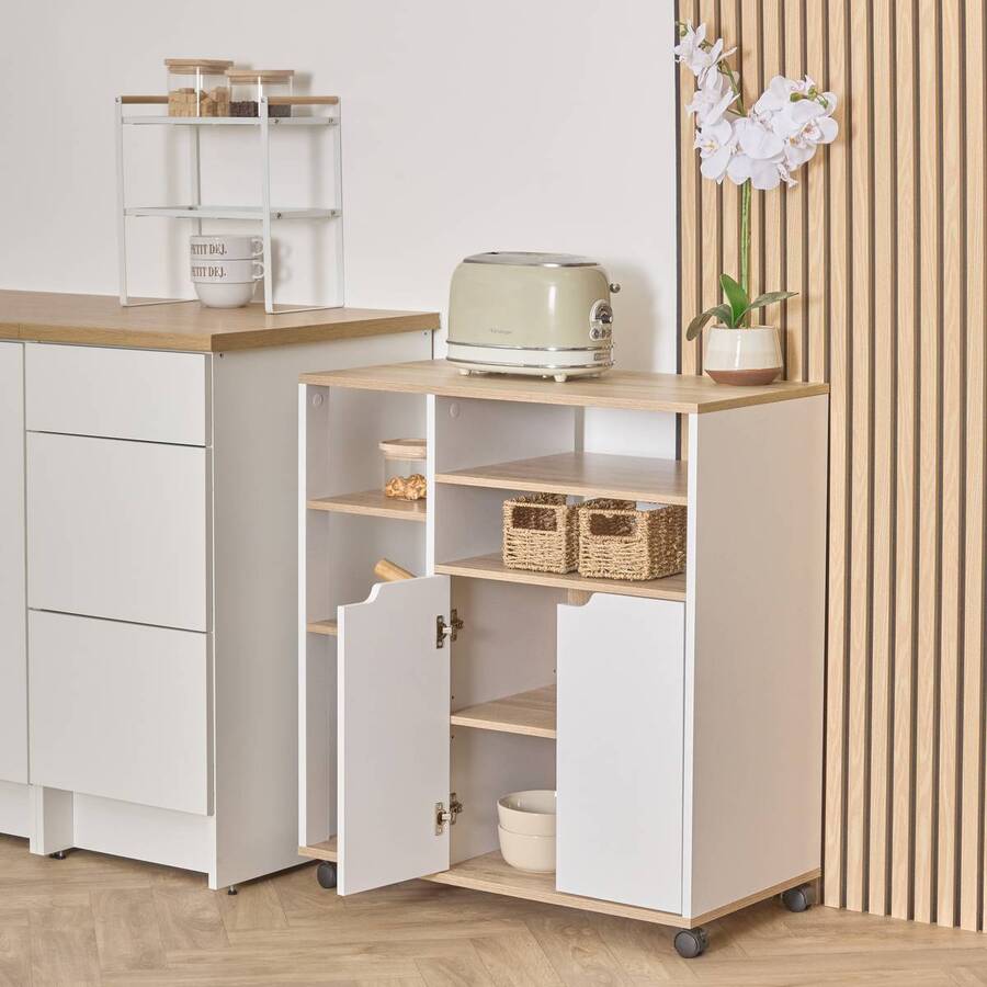 Desserte, 76x39,5x85 cm, blanc Eat up