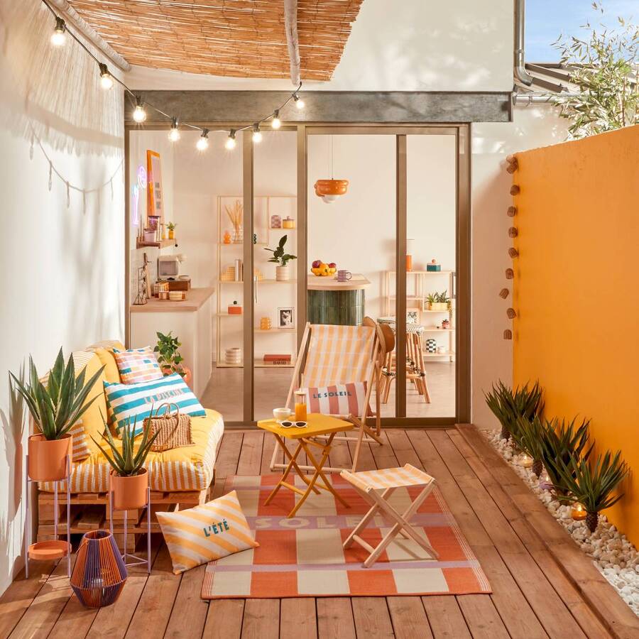 Tabouret pliant, jaune Poolside