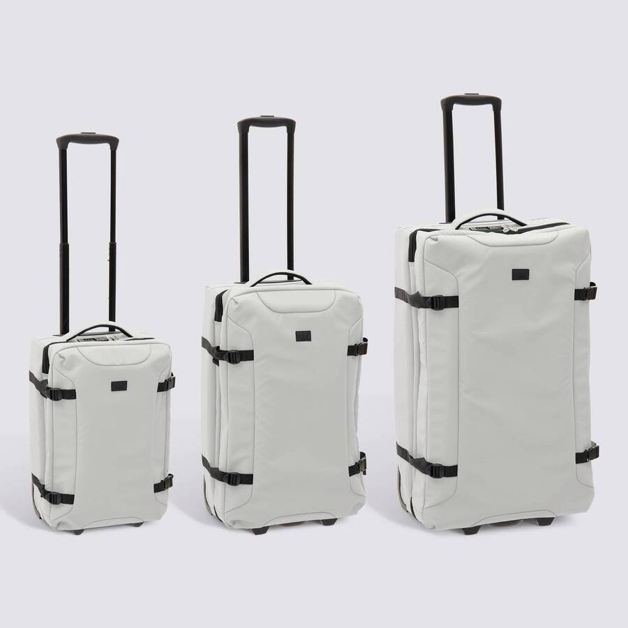 Set de 3 valises souples, 2 roues, fermeture tsa, argile 