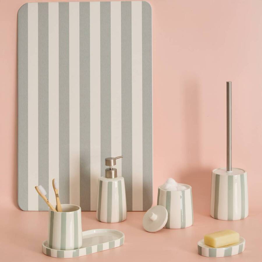 Porte-brosse à dents, vert céladon Strio