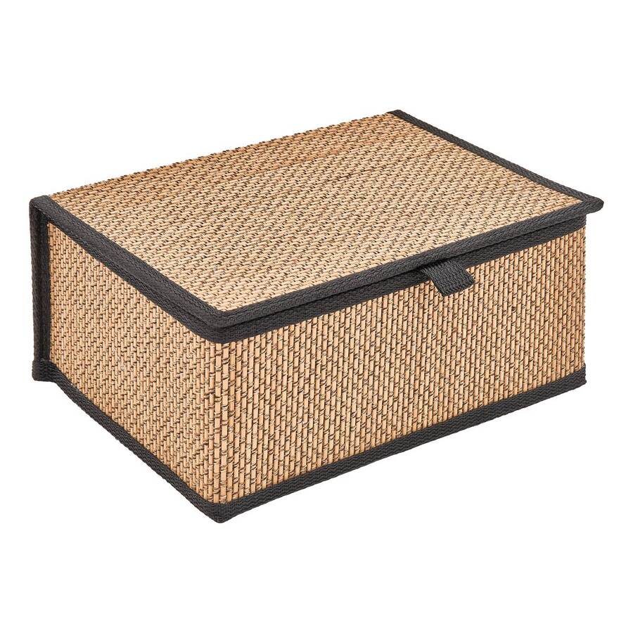 Set de 3 boîtes de rangement, l.25/30/35 cm, noir Stemy