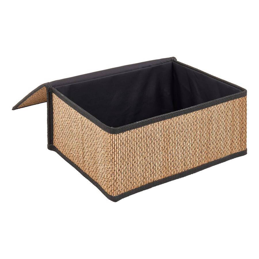 Set de 3 boîtes de rangement, l.25/30/35 cm, noir Stemy