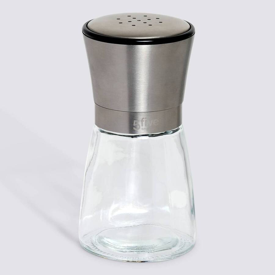 Distributeur sel/poivre, verre et inox Nixo