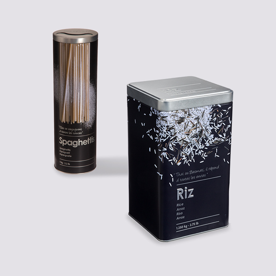 Lot de 2 boîtes de conservation, 1kg Black edition