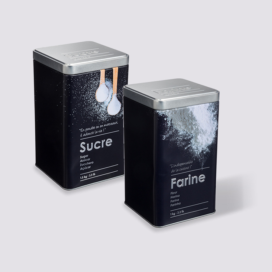 Lot de 2 boîtes de conservation, 1/1,5kg Black edition
