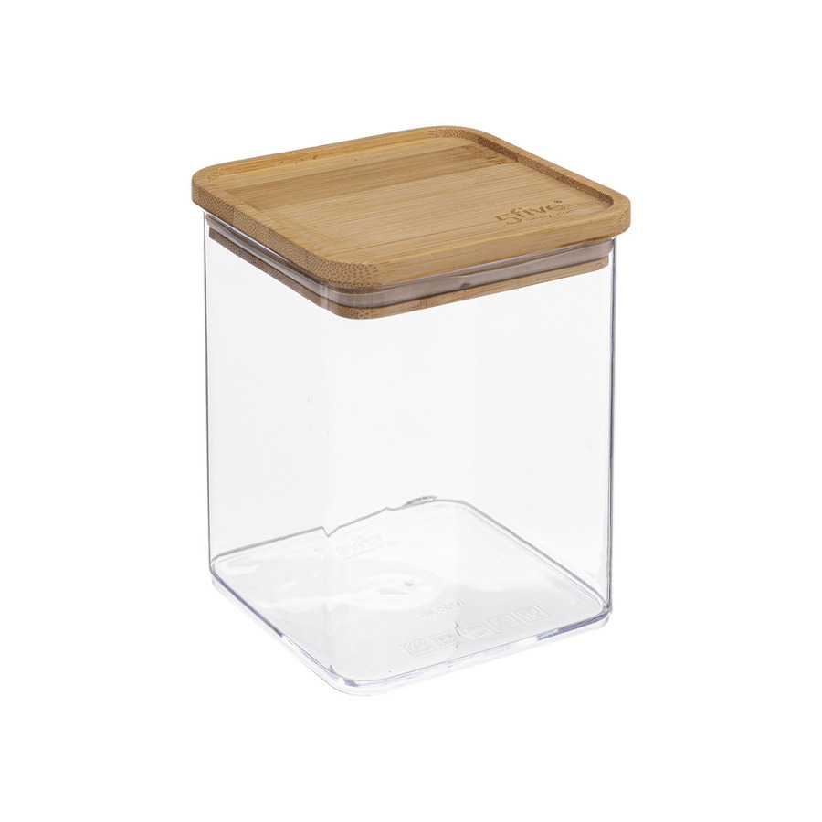 Lot de 2 boîtes de conservation, couvercle bambou, 0,5/1l Eske bambou