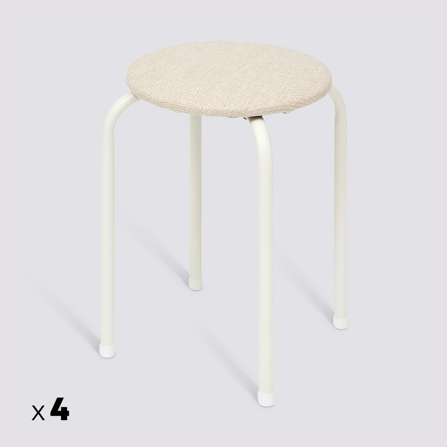 Lot de 4 tabourets empilables, beige Flexy plus