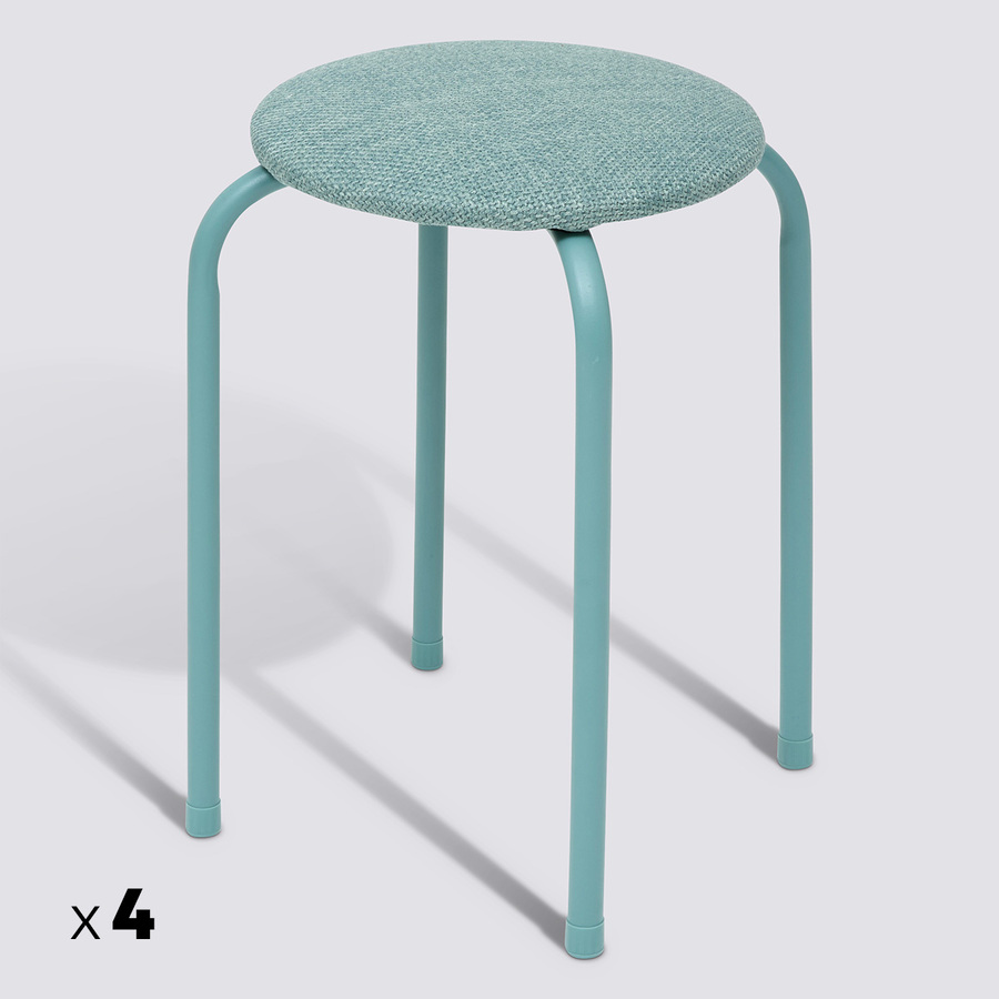 Lot de 4 tabourets empilables, vert céladon Flexy plus