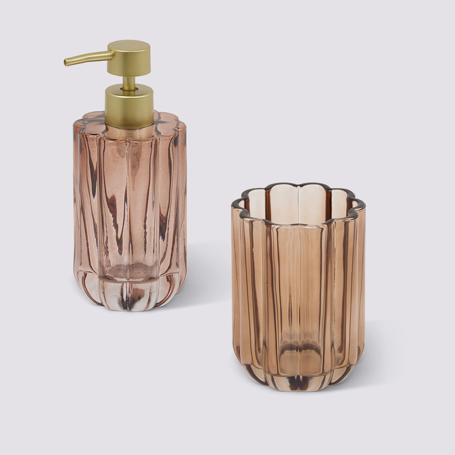 Kit de 2 accessoires de salle de bain, ambre Florea