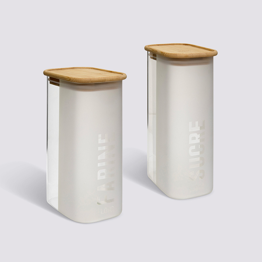 Lot de 2 boîtes de conservation, 1,5/1,6l Glassy