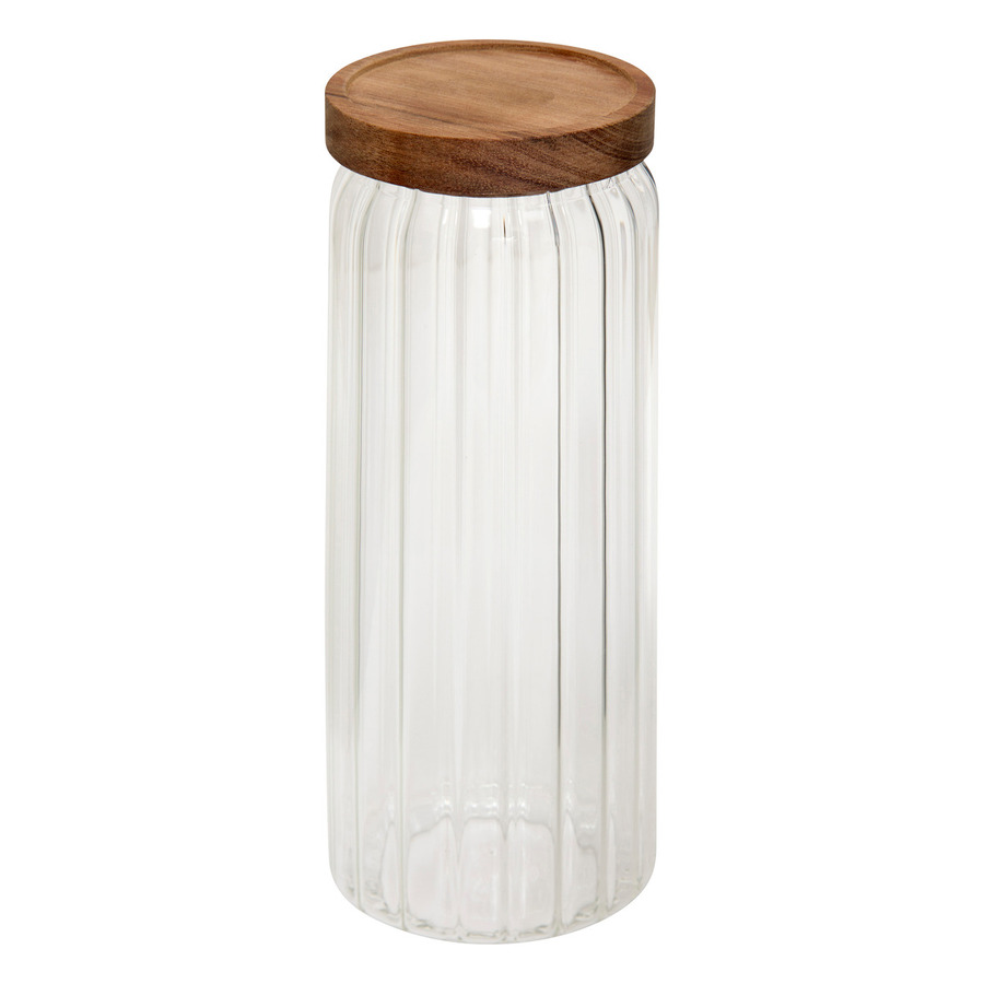 Lot de 3 bocaux, verre, couvercle acacia 0,5/1/1,4l Harmony