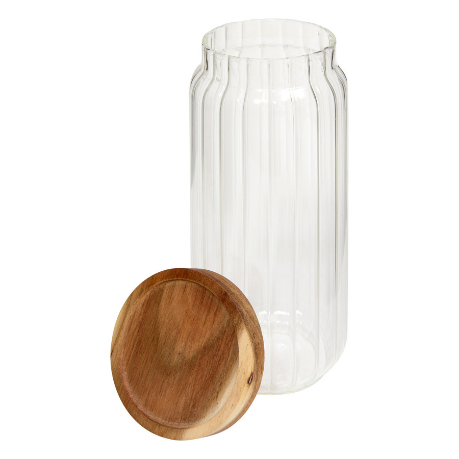 Lot de 3 bocaux, verre, couvercle acacia 0,5/1/1,4l Harmony