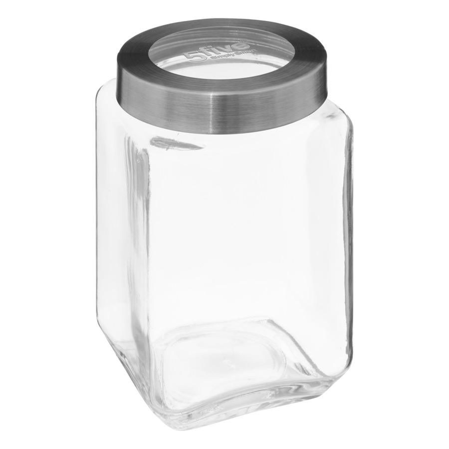 Lot de 2 bocaux, verre, couvercle contour acier, 1,6/2l Miro