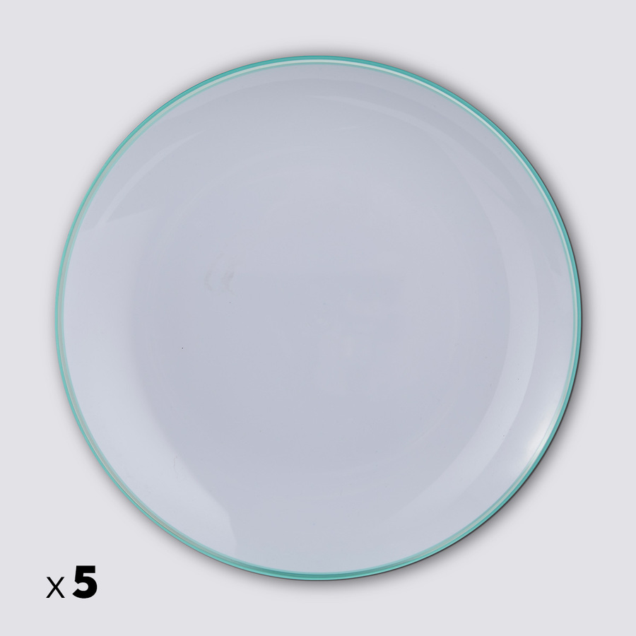 Lot de 5 assiettes, d.25 cm, vert menthe Square