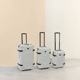 Set de 3 valises souples, 2 roues, fermeture tsa, argile 