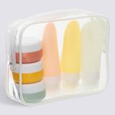 Kit accessoires de voyage, 18x5x13 cm, transparent 