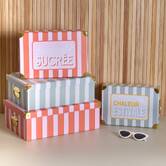 Lot de 4 boîtes de rangement, l.28/31,5/36/40 cm, multicolore Box'