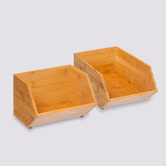 Lot de 2 organiseurs coulissants, bambou, plusieurs modèles Bambou