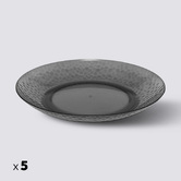 Lot de 5 assiettes, d.27 cm, gris charbon Estiva