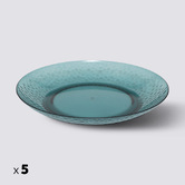 Lot de 5 assiettes, d.27 cm, bleu pétrole Estiva
