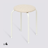 Lot de 4 tabourets empilables, beige Flexy plus