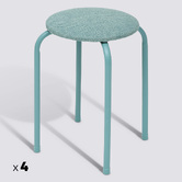 Lot de 4 tabourets empilables, vert céladon Flexy plus