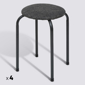 Lot de 4 tabourets empilables, gris Flexy plus
