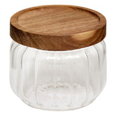 Lot de 3 bocaux, verre, couvercle acacia, 0,3/0,5/1l Harmony