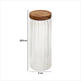 Lot de 3 bocaux, verre, couvercle acacia 0,5/1/1,4l Harmony