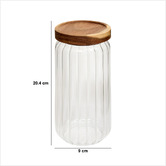Lot de 3 bocaux, verre, couvercle acacia 0,5/1/1,4l Harmony