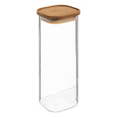 Lot de 3 bocaux, verre, couvercle acacia, 0,6/1/2l Hermet