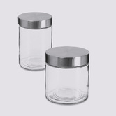 Lot de 2 bocaux, verre et inox, 0,75/1,2l Nixo
