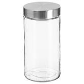 Lot de 2 bocaux, verre, couvercle inox, 0,75/1l Nixo