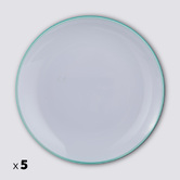 Lot de 5 assiettes, d.25 cm, vert menthe Square
