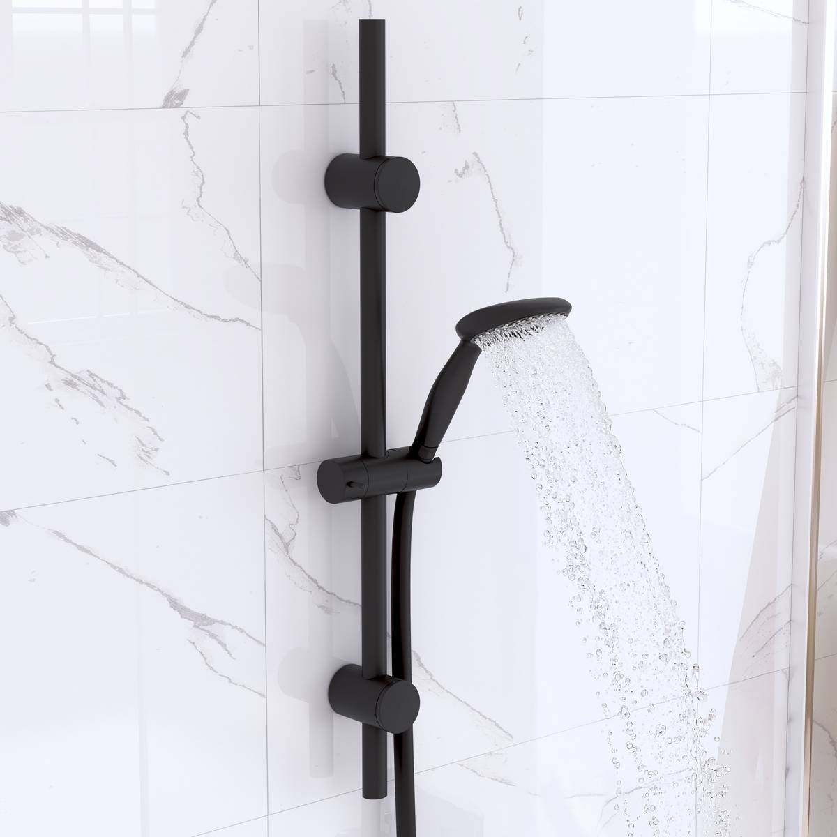 Colonne de douche, 3 pièces, h.73,5 cm, noir 