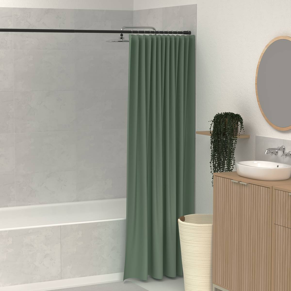 Rideau de douche, 180x200 cm, ficus Colorama