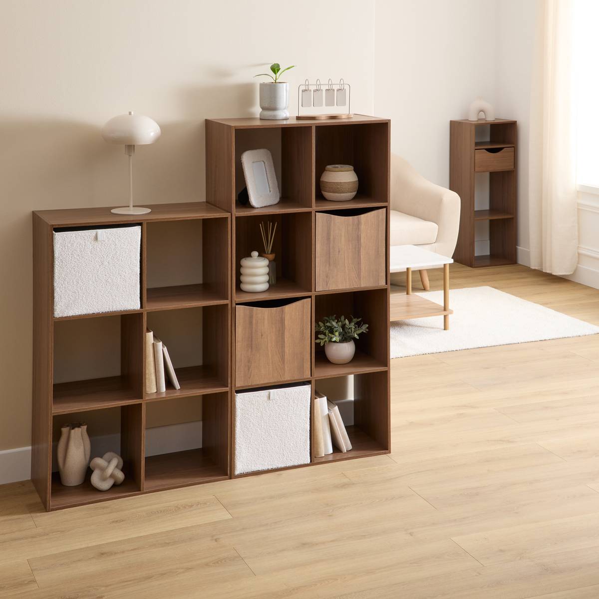 Étagère 4 cases, 34,5x32 cm, marron Mix'n modul