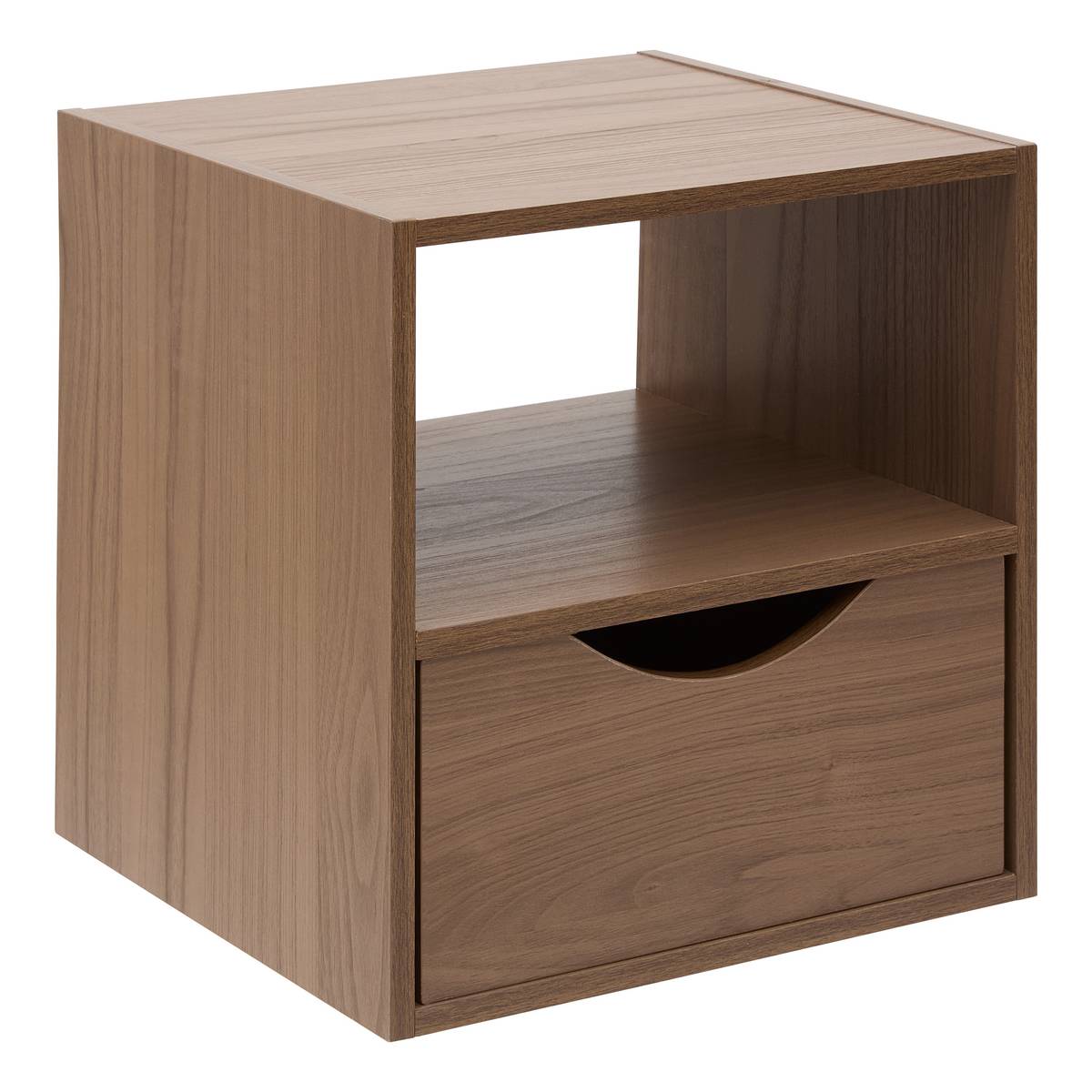 Tiroir + etagere noyer mix 