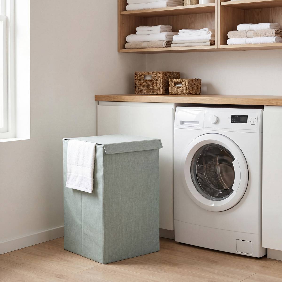 Corbeille à linge, 74l, vert céladon Colorama