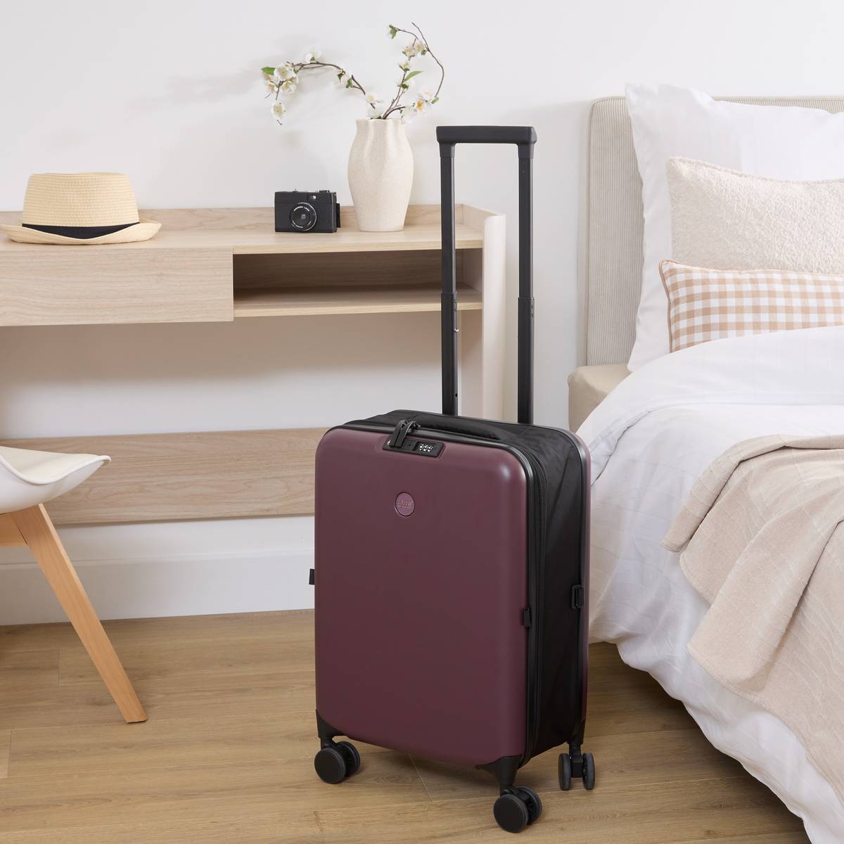 Valise cabine pliable 8 roues, 40l, violet