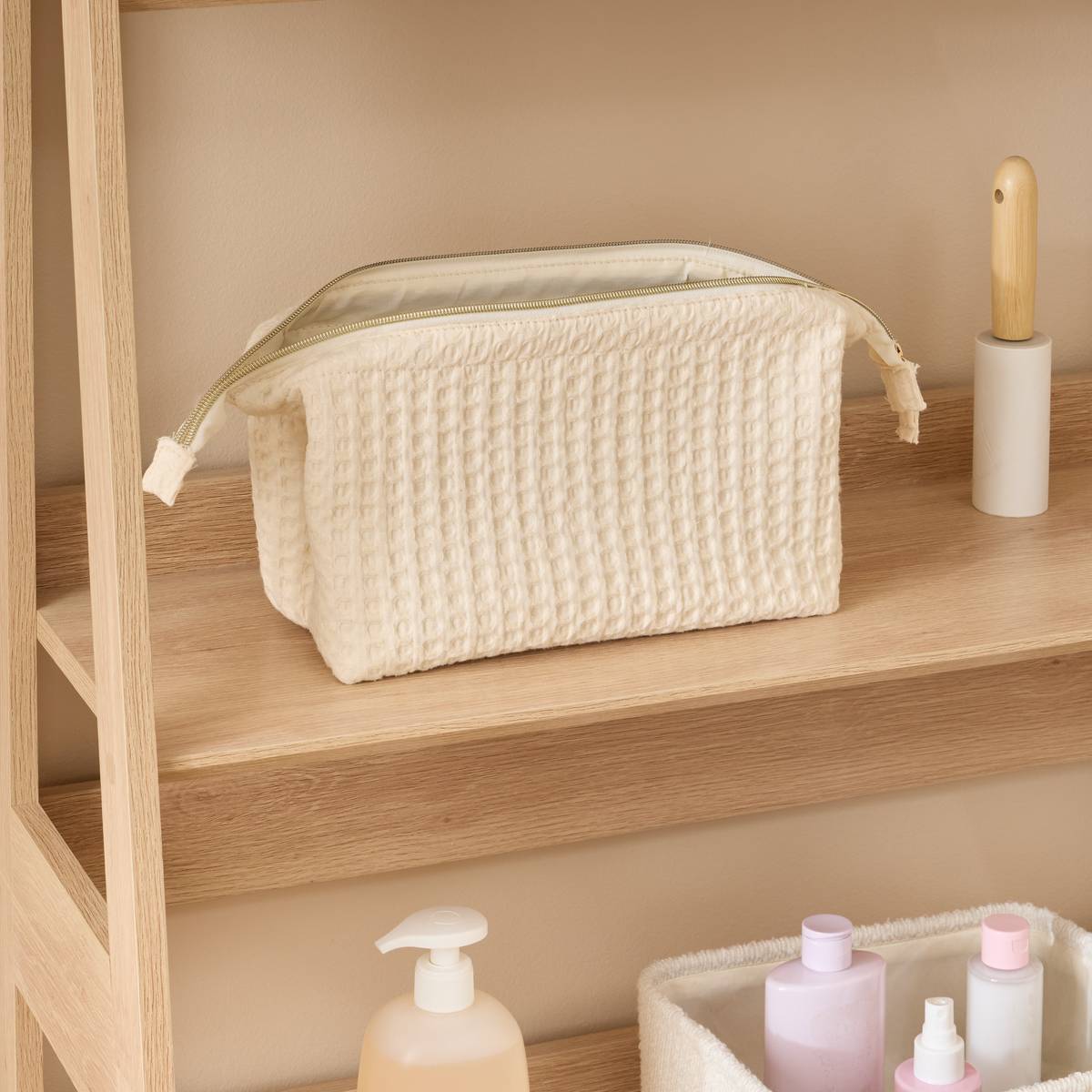 Trousse waffle beige 