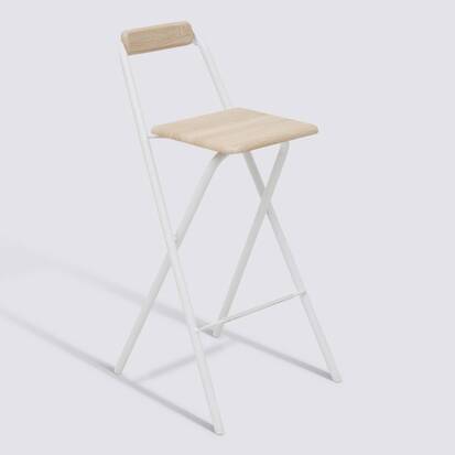 Chaise de bar pliante, h.98 cm, blanc Flexy